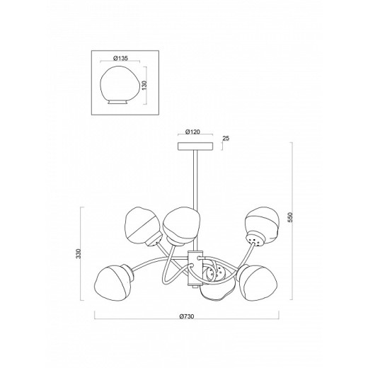 Люстра на штанге Freya  FR8017PL-06MG