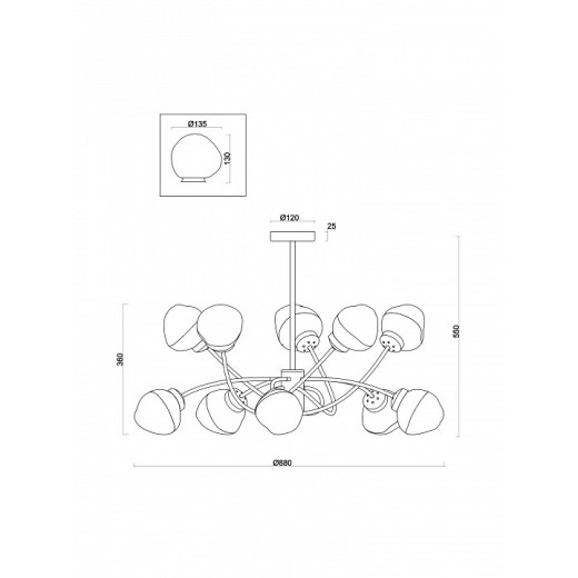 Люстра на штанге Freya  FR8017PL-10MG