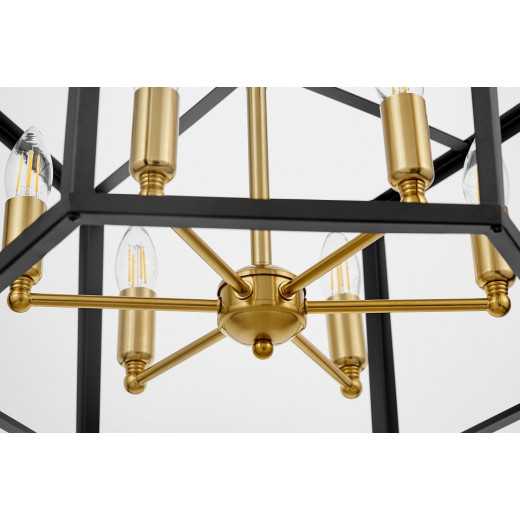 Люстра на штанге LUMINA DECO Lorton LDP 1142-6 BK+MD