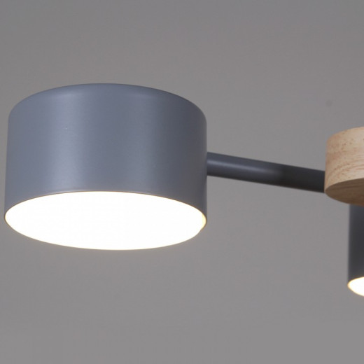 Люстра на штанге 03758-0.3-06 GREY+WOOD GX53