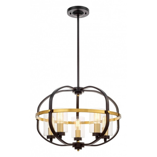 Люстра на штанге LUMINA DECO Monterey LDP 1141-5 BK+MD