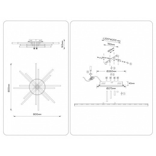 Люстра на штанге Ambrella Light COMFORT FL6275