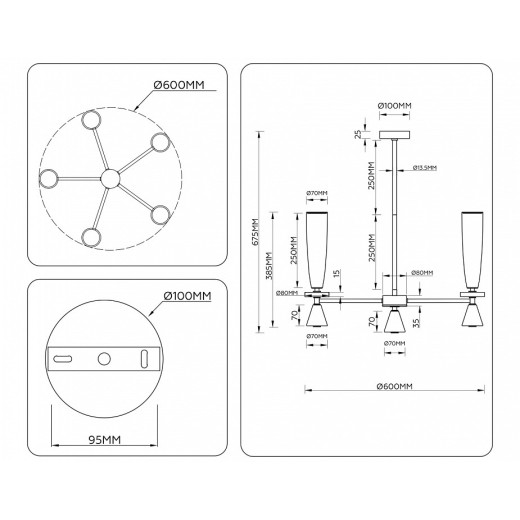 Люстра на штанге Ambrella Light LH LH75371