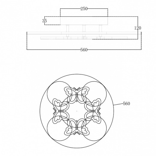 Люстра на штанге Escada BUTTERFLY 10272/8LED