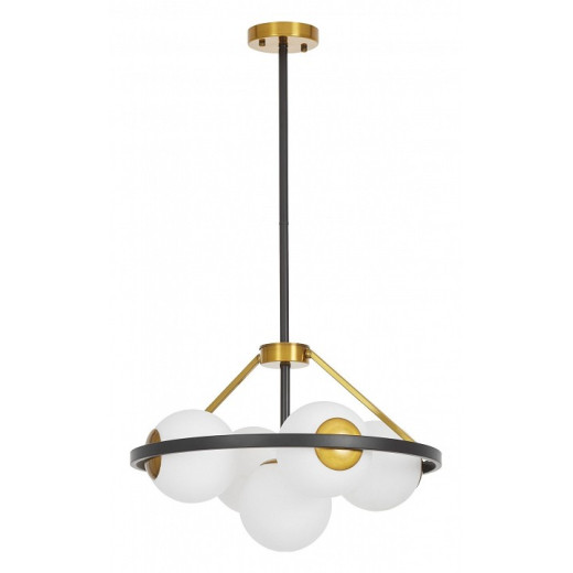 Люстра на штанге LUMINA DECO Donzano LDP 8034-5 BK+WT