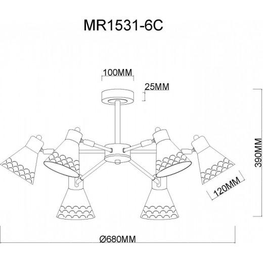 Люстра на штанге MyFar Chilly MR1531-6C