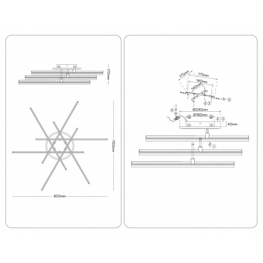 Люстра на штанге Ambrella Light COMFORT FL6253