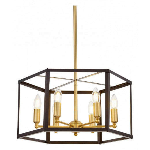 Люстра на штанге LUMINA DECO Lorton LDP 1142-6 BK+MD