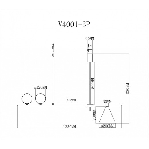 Люстра на штанге Moderli Holly V4001-3P