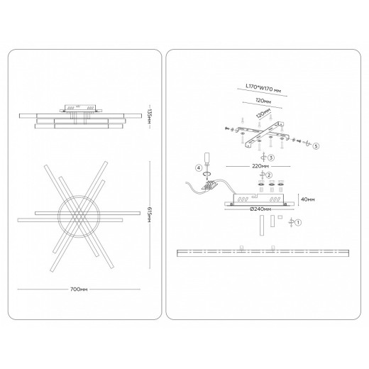 Люстра на штанге Ambrella Light COMFORT FL6271