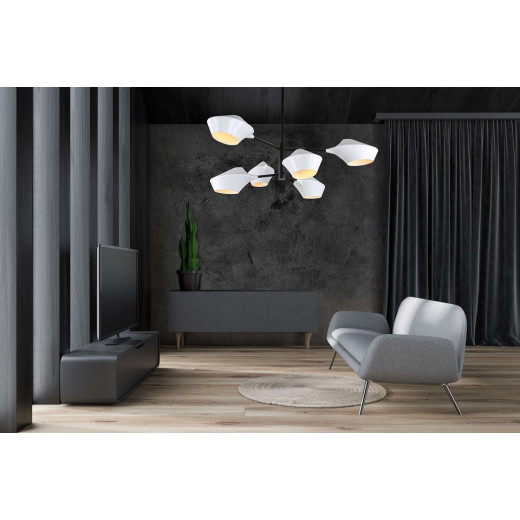 Люстра на штанге LUMINA DECO Romina LDP 6037-6 WT+BK