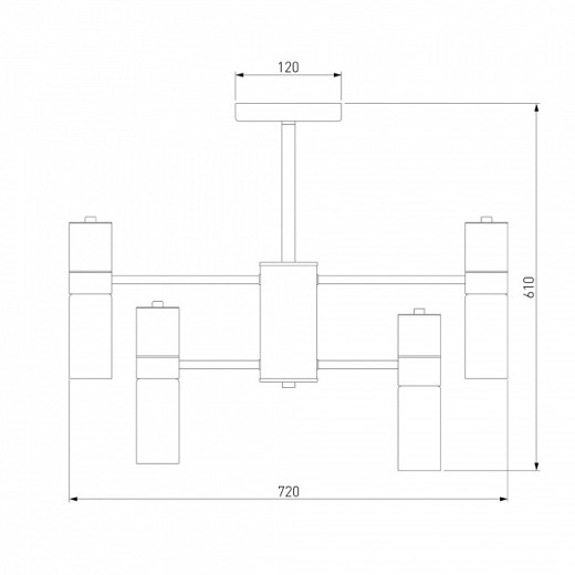 Люстра на штанге Eurosvet Tesoro 70125/8 черный