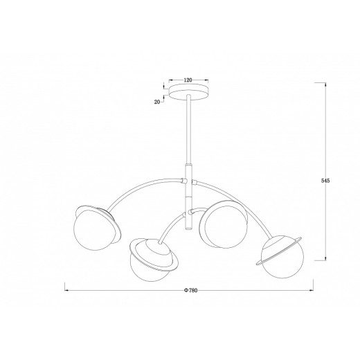 Люстра на штанге Freya Lumix FR5323CL-04CH
