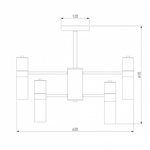 Люстра на штанге Eurosvet Tesoro 70125/6 черный