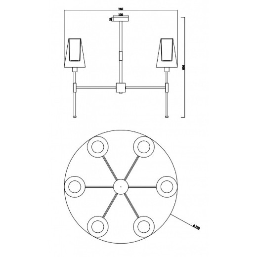 Люстра на штанге Freya Tida FR5196PL-06CH