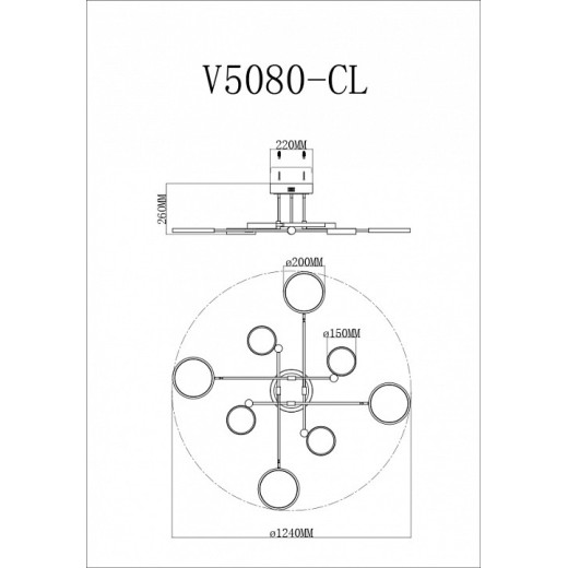 Люстра на штанге Moderli Arista V5080-CL