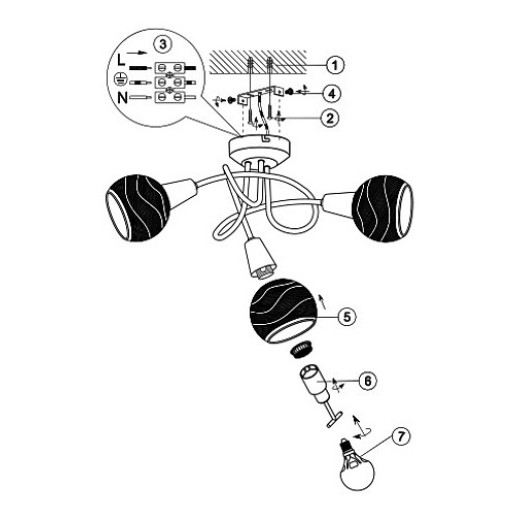 Люстра на штанге Globo Elliott 54341-3