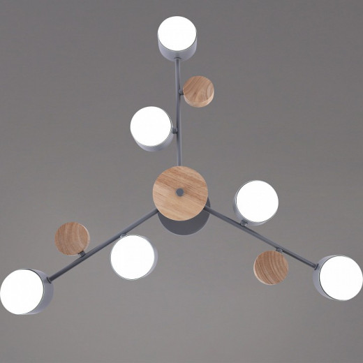 Люстра на штанге 03758-0.3-06 GREY+WOOD GX53