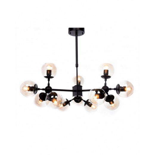 Люстра на штанге LUMINA DECO Zodiak LDP 160-12 BK+TEA