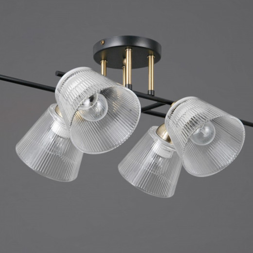 Люстра на штанге ILLUMICO IL0845 IL0845-6CSQ-25BKAB ELITE