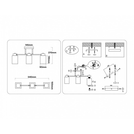 Люстра на штанге Ambrella Light TR TR303045