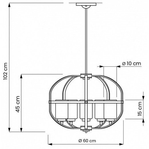 Люстра на штанге LUMINA DECO Monterey LDP 1141-5 BK+MD