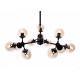 Люстра на штанге LUMINA DECO Zodiak LDP 160-12 BK+TEA