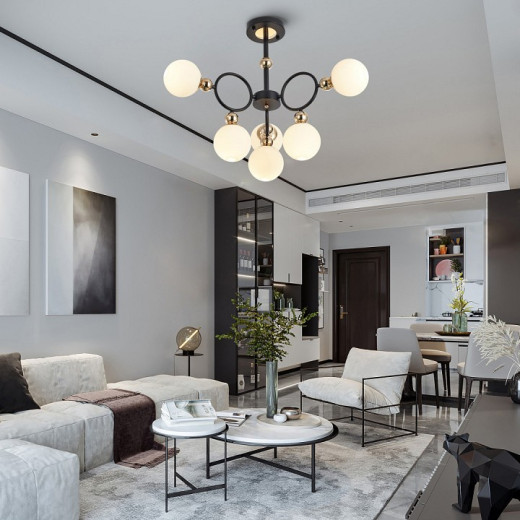Люстра на штанге Arte Milano Neapolis-73808 274307/6 BK/GD
