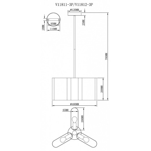 Люстра на штанге Moderli Metalicana V11812-3P
