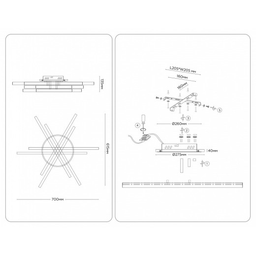 Люстра на штанге Ambrella Light COMFORT FL6272