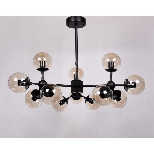Люстра на штанге LUMINA DECO Zodiak LDP 160-12 BK+TEA