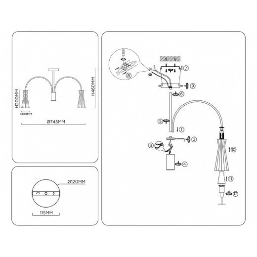 Люстра на штанге Ambrella Light LH LH55653