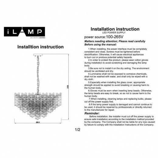 Подвесная люстра iLamp GRAMERCY 670P-16 CR+CL