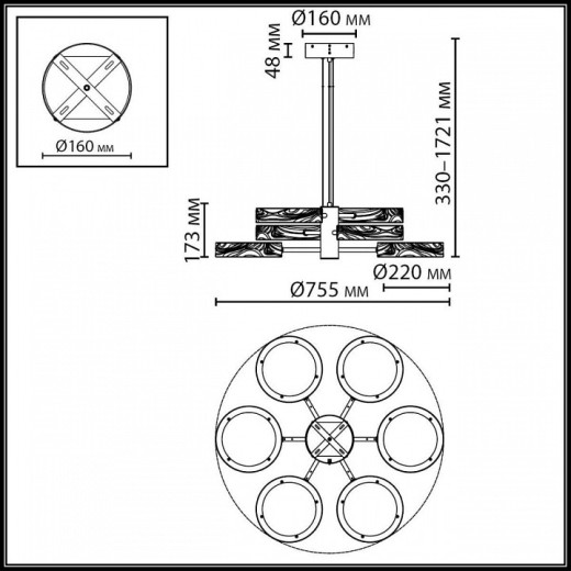 Подвесная люстра Odeon Light Riviera 5450/99L