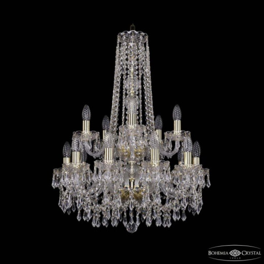 Подвесная люстра Bohemia Ivele Crystal 1403 1403/10+5/195/h-77/2d G