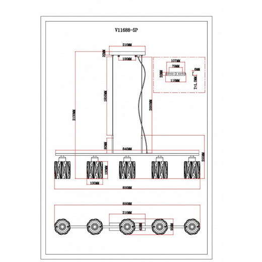 Подвесная люстра Moderli Prismique V11688-5P