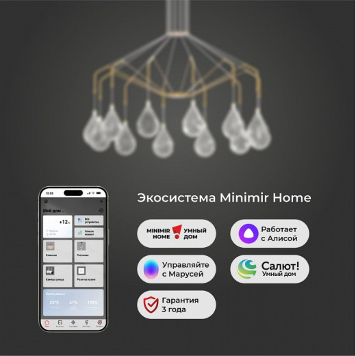 Подвесная люстра Eurosvet  201002/12 латунь Smart