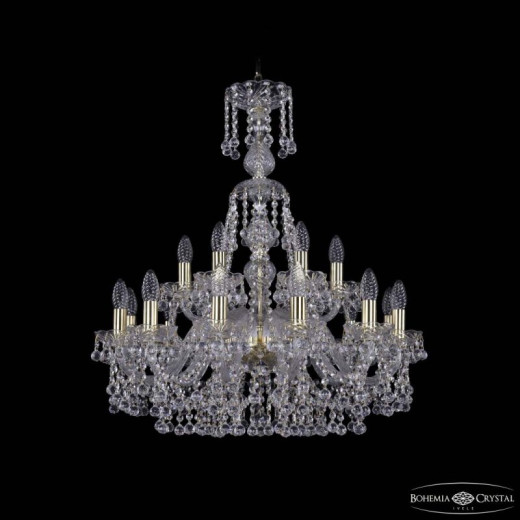 Подвесная люстра Bohemia Ivele Crystal 1409 1409/12+6/240/XL-76 G