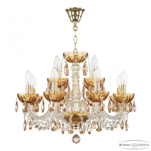 Подвесная люстра Bohemia Ivele Crystal 5402 5402/8+4/195 G Amber/M-1H K721