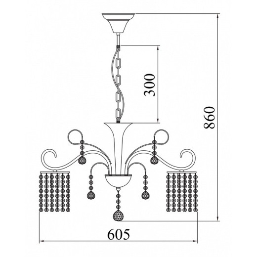 Подвесная люстра Freya Leona FR1127-PL-05-G