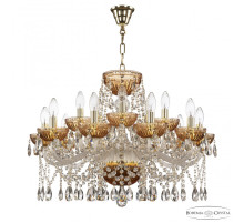 Подвесная люстра Bohemia Ivele Crystal 5413 5413/10+5/240 G Amber/M-1G
