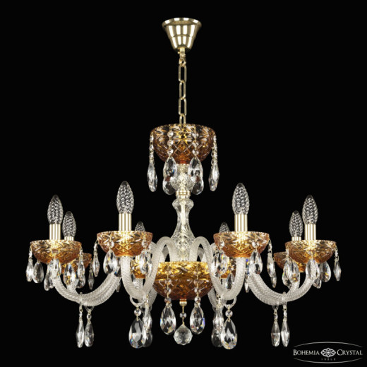 Подвесная люстра Bohemia Ivele Crystal 5417 5417/8/240 G Amber/M-1F