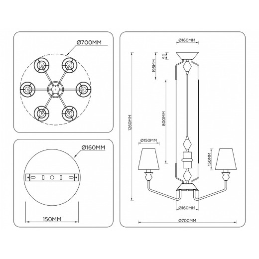 Подвесная люстра Ambrella Light LH LH75401