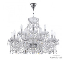 Подвесная люстра Bohemia Ivele Crystal 5402 5402/10+5/240 Ni Clear/M-1G