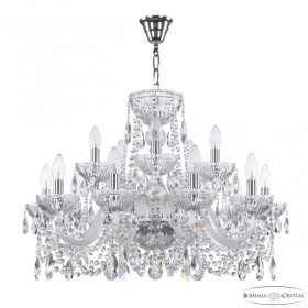 Подвесная люстра Bohemia Ivele Crystal 5402 5402/10+5/240 Ni Clear/M-1G