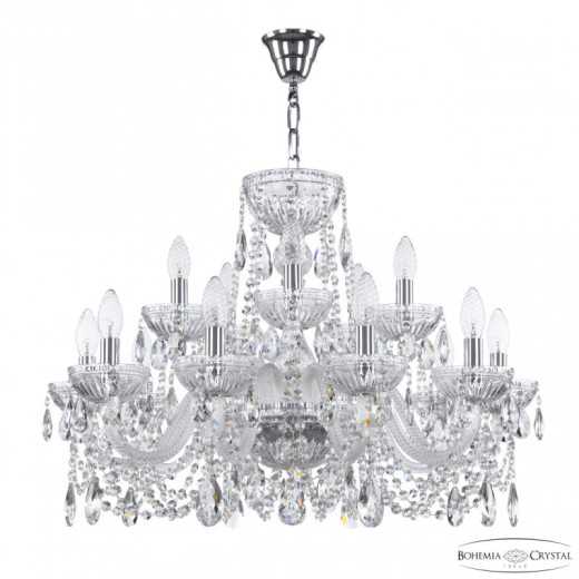 Подвесная люстра Bohemia Ivele Crystal 5402 5402/10+5/240 Ni Clear/M-1G
