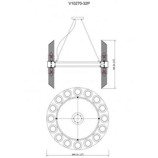 Подвесная люстра Moderli Strict V10270-32P base+V10270-32P glass