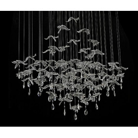 Подвесная люстра Newport VERONA 8220/140 С oval chrome, silver glass