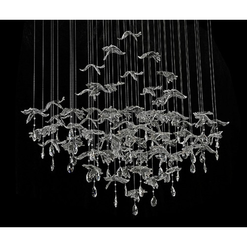 Подвесная люстра Newport VERONA 8220/140 С oval chrome, silver glass