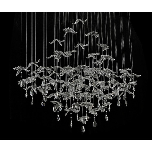 Подвесная люстра Newport VERONA 8220/140 С oval chrome, silver glass